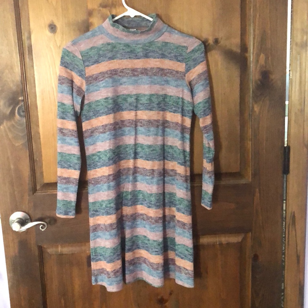 AEO Striped Mock Neck Sweater Dress
